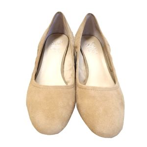 Franco Sarto Tan Suede Slides size 8.5